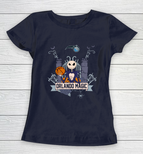 NBA Orlando Magic Basketball Jack Skellington Halloween Women's T-Shirt 2