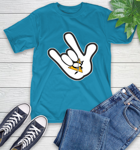 Pittsburgh Penguins NHL Hockey Mickey Rock Hand Disney T-Shirt 8