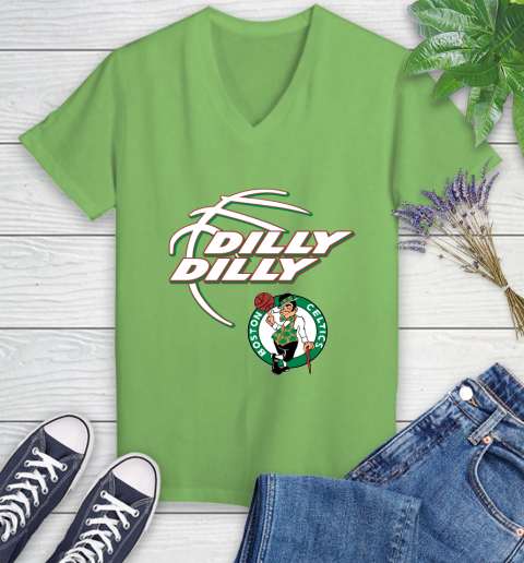 NBA Boston Celtics Dilly Dilly Basketball Sports Women's V-Neck T-Shirt 11