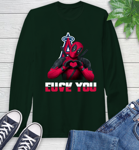 MLB Los Angeles Angels Deadpool Love You Fuck You Baseball Sports Long Sleeve T-Shirt 7
