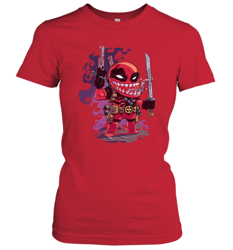 wubl venompool deadpool x venom mashup shirts ladies t shirt 20 front red