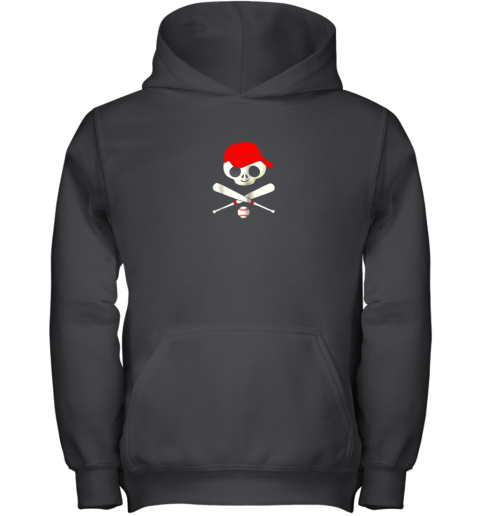 Baseball Jolly Roger Pirate Youth Hoodie