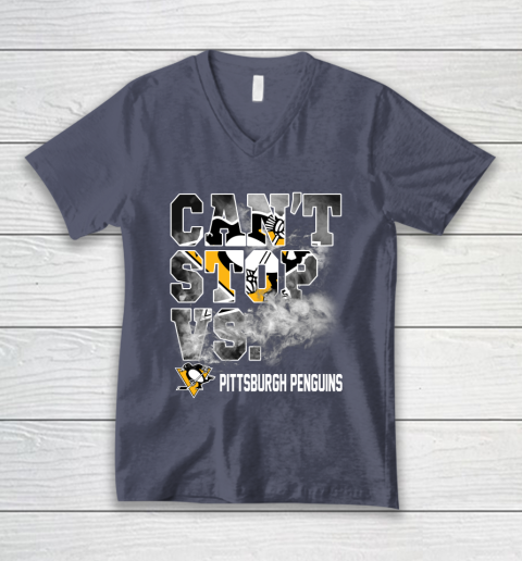 NHL Pittsburgh Penguins Hockey Can't Stop Vs V-Neck T-Shirt 7