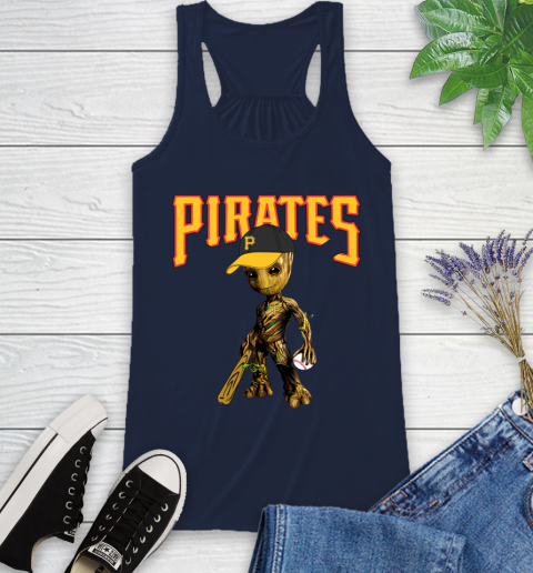 MLB Pittsburgh Pirates Groot Guardians Of The Galaxy Baseball Racerback Tank 12