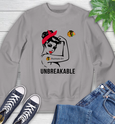 NHL Chicago Blackhawks Girl Unbreakable Hockey Sports Sweatshirt 3