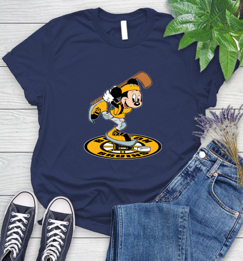 NHL Hockey Boston Bruins Cheerful Mickey Disney Shirt Women's T-Shirt 12