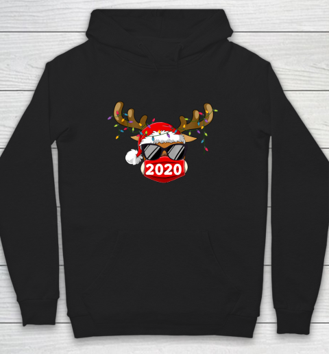 Reindeer With Face Mask Christmas 2020 Family Pajamas Xmas Hoodie