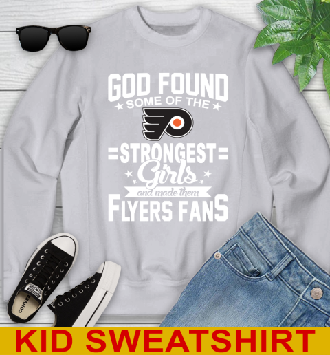 Philadelphia Flyers NHL Football God Found Some Of The Strongest Girls Adoring Fans Youth Sweatshirt 4 Philadelphia Flyers NHL Football God Found Some Of The Strongest Girls Adoring Fans Youth Sweatshirt - Image 4