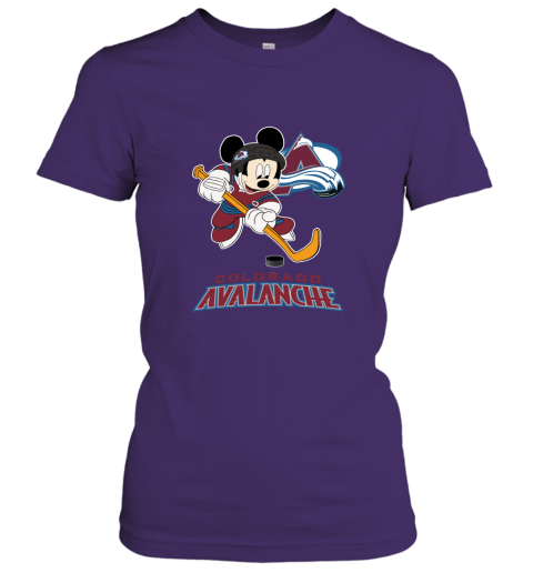 NHL Hockey Mickey Mouse Team Colorado Avanlanche Women's T-Shirt