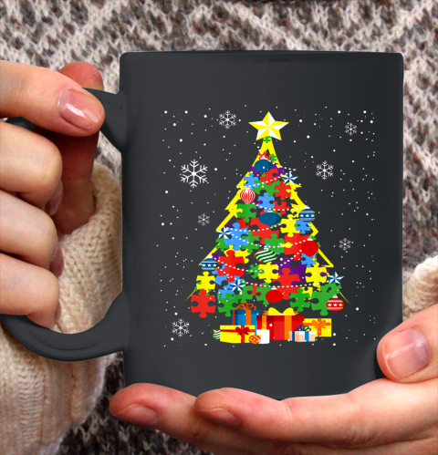 Autism Christmas Tree Gift For A Proud Autistic Person Ceramic Mug 11oz
