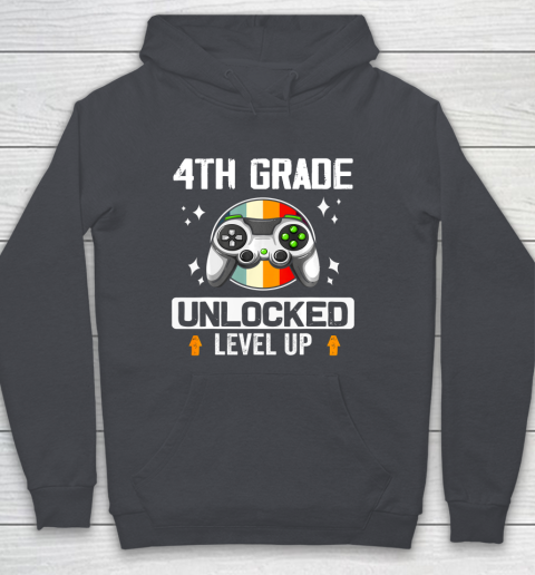 Next Level t shirts 4th Grade Unlocked Level Up Back To School Fourth Grade Gamer Youth Hoodie 5