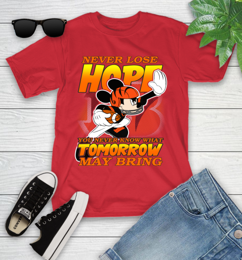 Cincinnati Bengals NFL Football Mickey Disney Never Lose Hope Youth T-Shirt 13