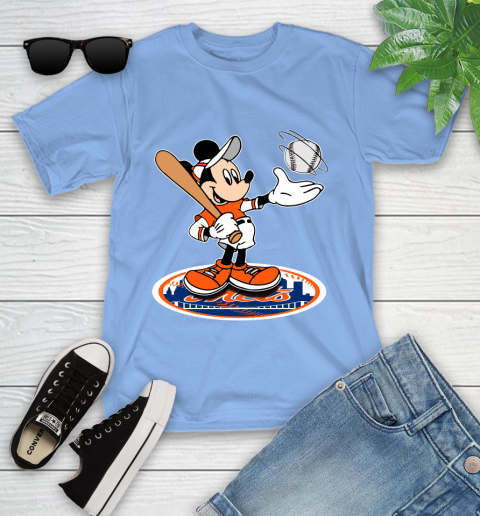 MLB Baseball New York Mets Cheerful Mickey Disney Shirt Youth T