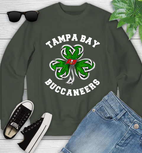NFL Tampa Bay Buccaneers Three Leaf Clover St Patrick's Day Football Sports Youth Sweatshirt 9