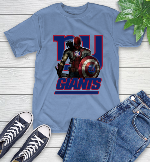NFL Captain America Thor Spider Man Hawkeye Avengers Endgame Football New York Giants T-Shirt 11