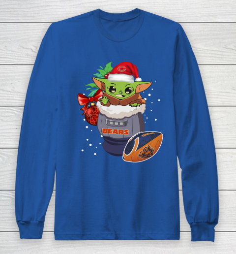 Chicago Bears Christmas Baby Yoda Star Wars Funny Happy NFL Long Sleeve T-Shirt 9