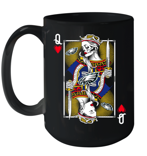 NFL Football Philadelphia Eagles The Queen Of Hearts Card Shirt Ceramic Mug 15oz