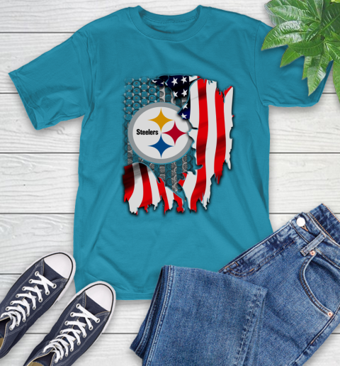 Pittsburgh Steelers NFL Football American Flag T-Shirt - Image 10