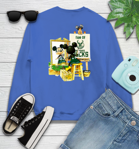 NBA Basketball Milwaukee Bucks Mickey Drawing Shirt 110