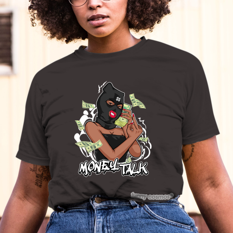 Jordan 5 Paris Saint Germain Matching Sneaker Tshirt For Woman For Girl Money Talk Hipster Hip Hop White Black Jordan Shirt