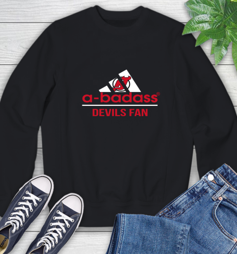 NHL A Badass New Jersey Devils Fan Adidas Hockey Sports Sweatshirt