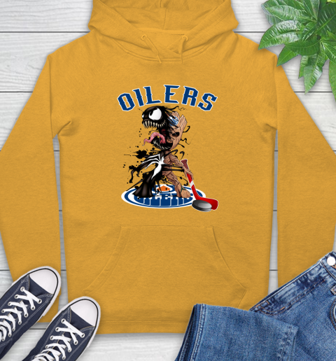 NHL Edmonton Oilers Hockey Venom Groot Guardians Of The Galaxy Hoodie 3