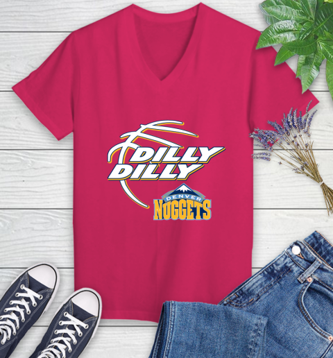 NBA Denver Nuggets Dilly Dilly Basketball Sports Women's V-Neck T-Shirt 9