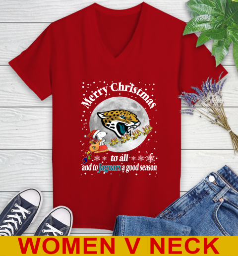 Jacksonville Jaguars Merry Christmas To All And To Jaguars A Good Season NFL Football Sports Women's V-Neck T-Shirt 10