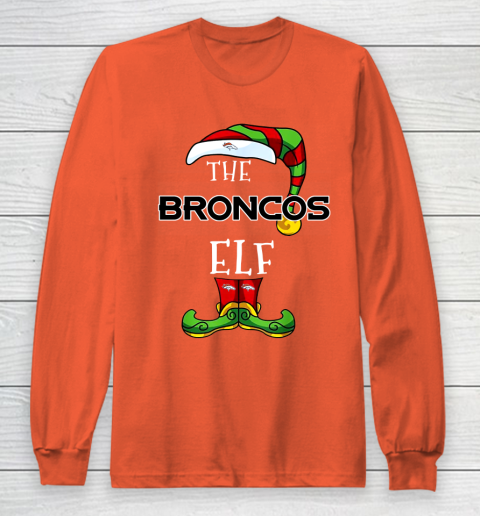 Denver Broncos Christmas ELF Funny NFL Long Sleeve T-Shirt 3