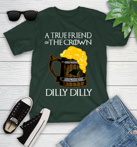NFL Carolina Panthers A True Friend Of The Crown Game Of Thrones Beer Dilly Dilly Football Shirt Youth T-Shirt 5
