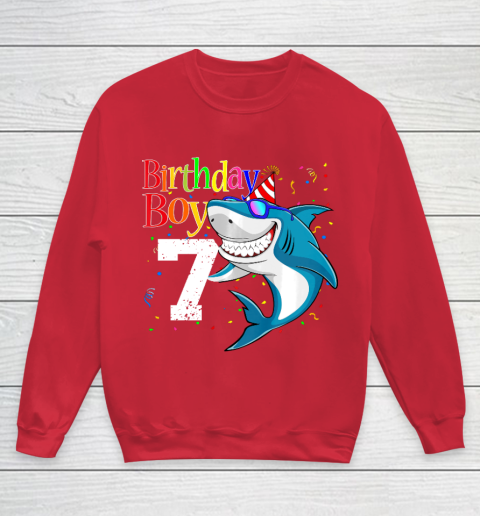 Kids 7th Birthday Boy Shark Shirts 7 Jaw Some Four Tees Boys 7 Years Old Youth Sweatshirt 7