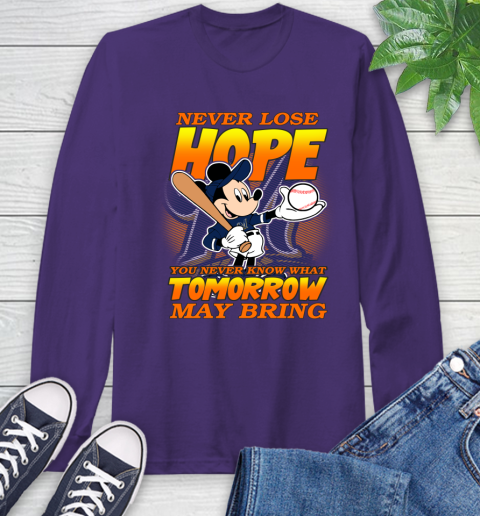 Milwaukee Brewers MLB Baseball Mickey Disney Never Lose Hope Long Sleeve T-Shirt 5
