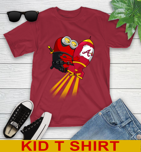 MLB Baseball Atlanta Braves Deadpool Minion Marvel Shirt Youth T-Shirt 12