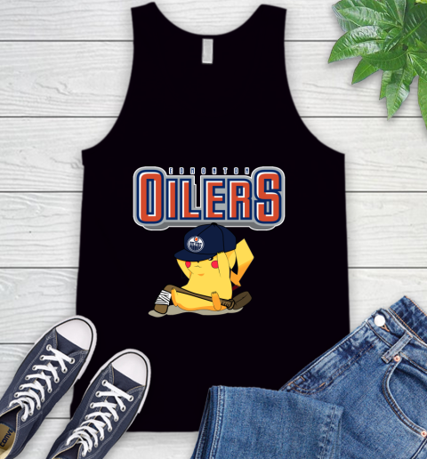 NHL Pikachu Hockey Sports Edmonton Oilers Tank Top 2