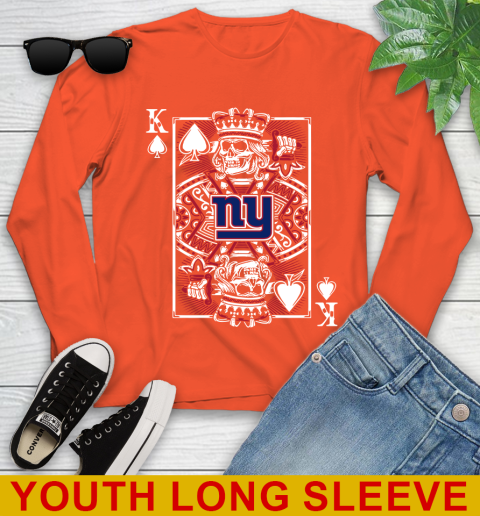 New York Giants NFL Football The King Of Spades Death Cards Shirt Youth Long Sleeve 3