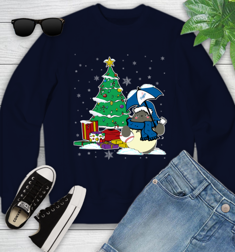 Los Angeles Dodgers MLB Baseball Cute Tonari No Totoro Christmas Sports Youth Sweatshirt 2