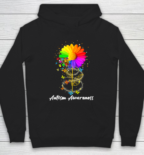 Autism Awareness Month Sunflower Flower Butterfly Cute Mom Hoodie