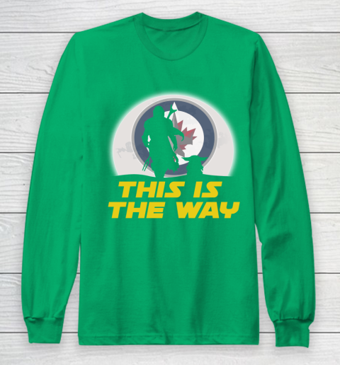 Winnipeg Jets NHL Ice Hockey Star Wars Yoda And Mandalorian This Is The Way Long Sleeve T-Shirt 4