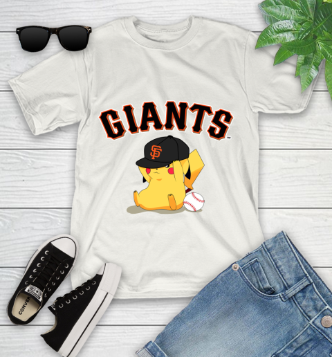 MLB Pikachu Baseball Sports San Francisco Giants Youth T-Shirt