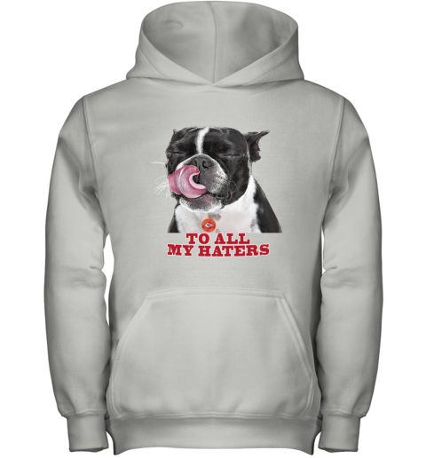 Kansas City Chiefs To All My Haters Dog Licking qyku kansas city chiefs to all my haters dog licking youth hoodie 43 front white