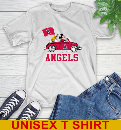 MLB Baseball Los Angeles Angels Pluto Mickey Driving Disney Shirt T-Shirt