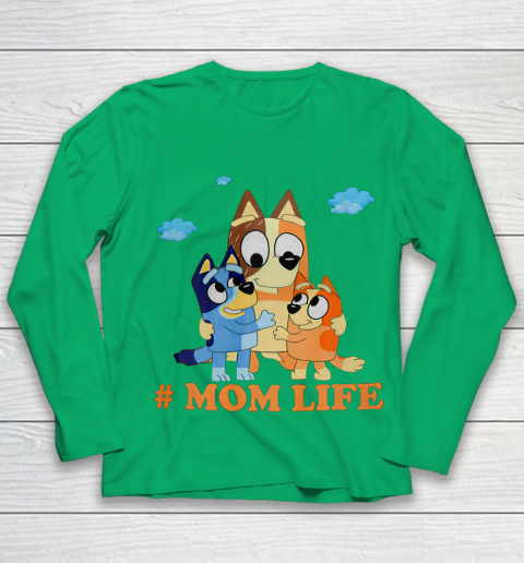 I Love Mom Blueys Love Parents Day #Momlife Youth Long Sleeve 4