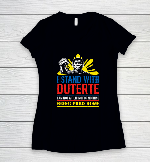 Support Duterte – Stand with Duterte Against ICC Charges Women's V-Neck T-Shirt