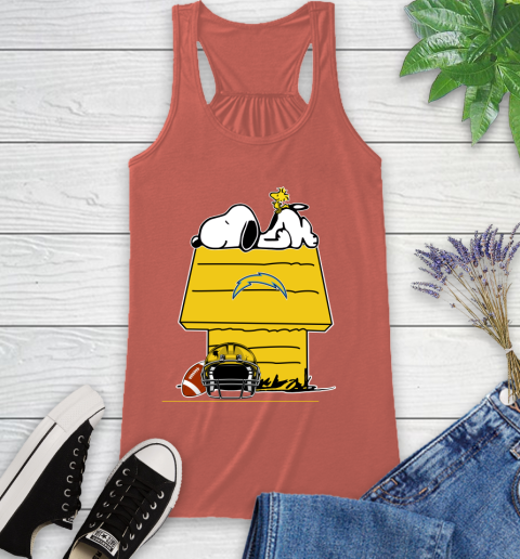 Los Angeles Chargers NFL Football Snoopy Woodstock The Peanuts Movie Racerback Tank 4