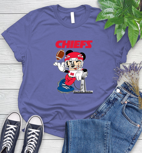 NFL Kansas city chiefs Mickey Mouse Disney Super Bowl Football T Shirt Women's T-Shirt 11