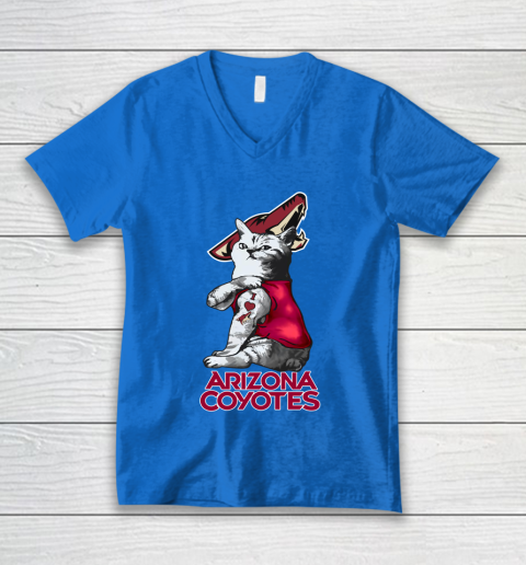 NHL My Cat Loves Arizona Coyotes Hockey V-Neck T-Shirt 5