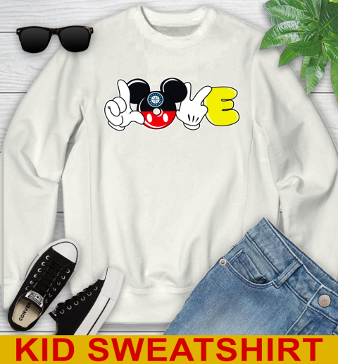 Seattle Mariners MLB Baseball Love Mickey Disney Sports Youth Sweatshirt