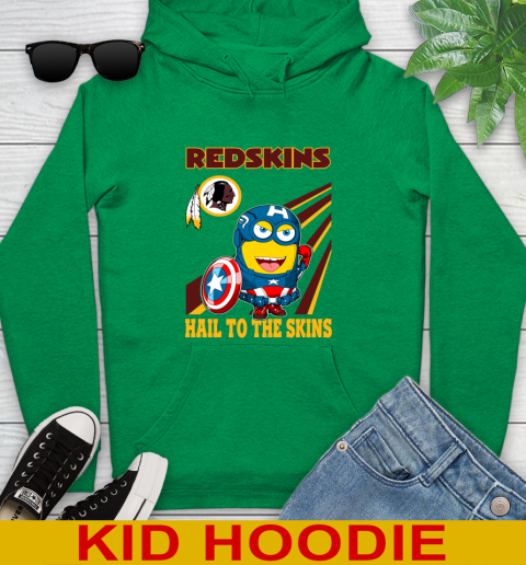 NFL Football Washington Redskins Captain America Marvel Avengers Minion Hail To The Skín Shirt Youth Hoodie 8