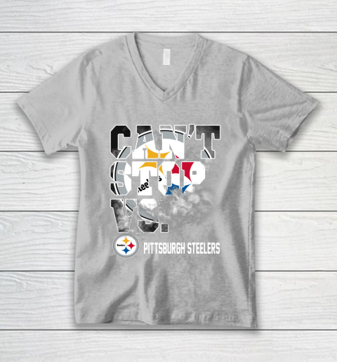NFL Pittsburgh Steelers Can't Stop Vs V-Neck T-Shirt 3