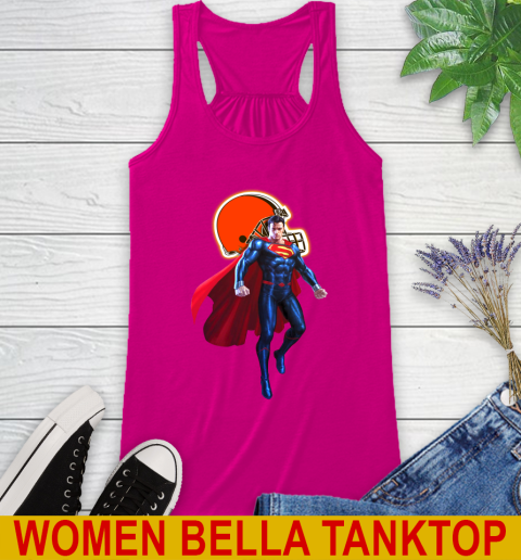 NFL Superman DC Sports Football Cleveland Browns Racerback Tank 8
